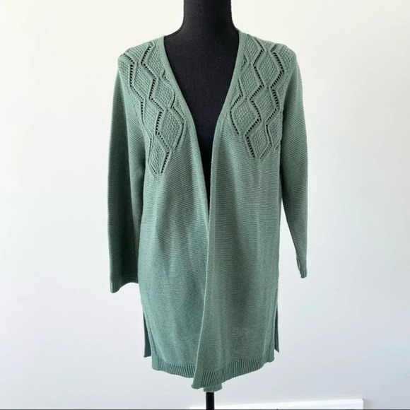 Northern Reflections Lightweight Aran Knit Open Front  Cardigan - Picture 1 of 16